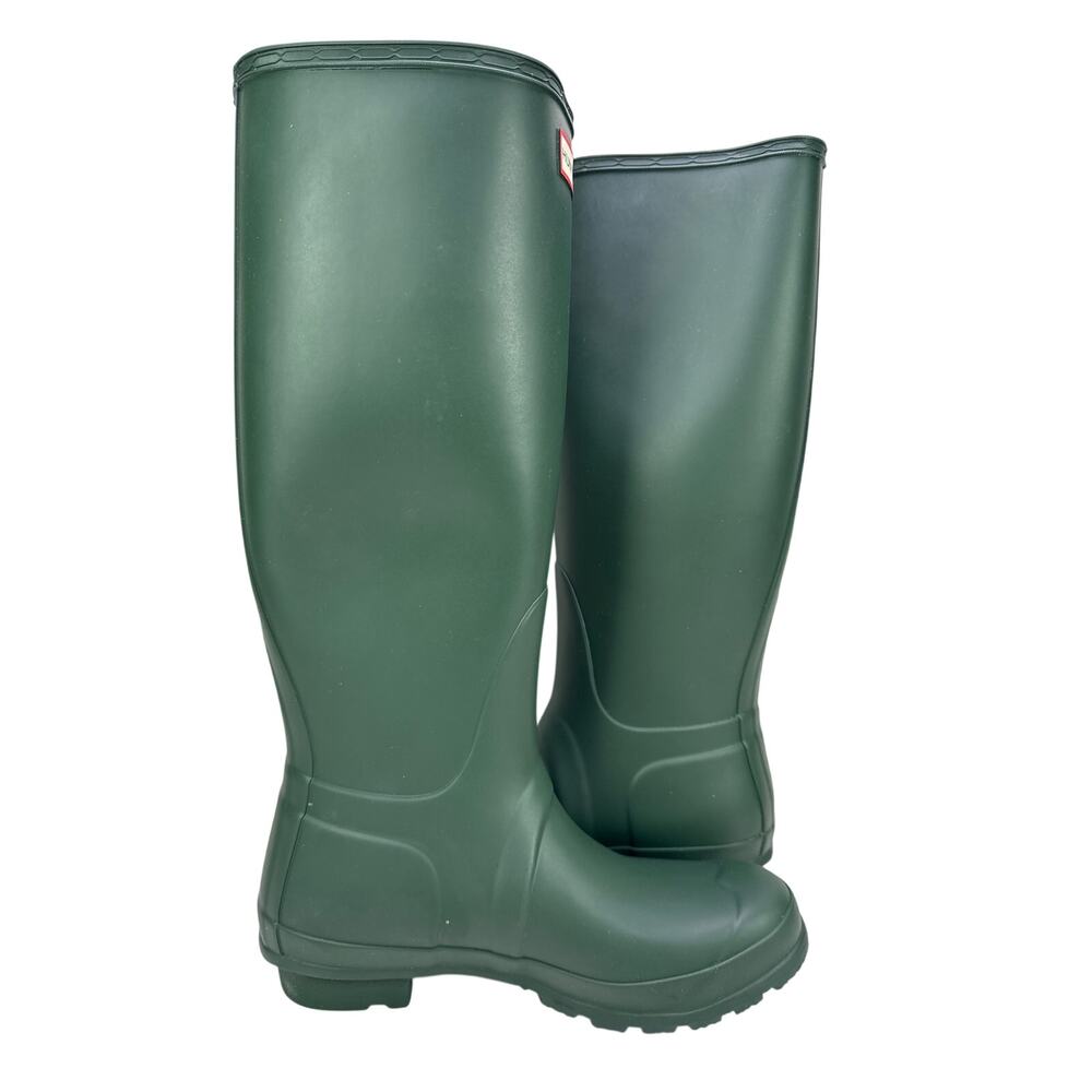 Hunter Original Tall Rubber Rain Boots Womens 7 Hunter Green HGR Buckle - Picture 3 of 11